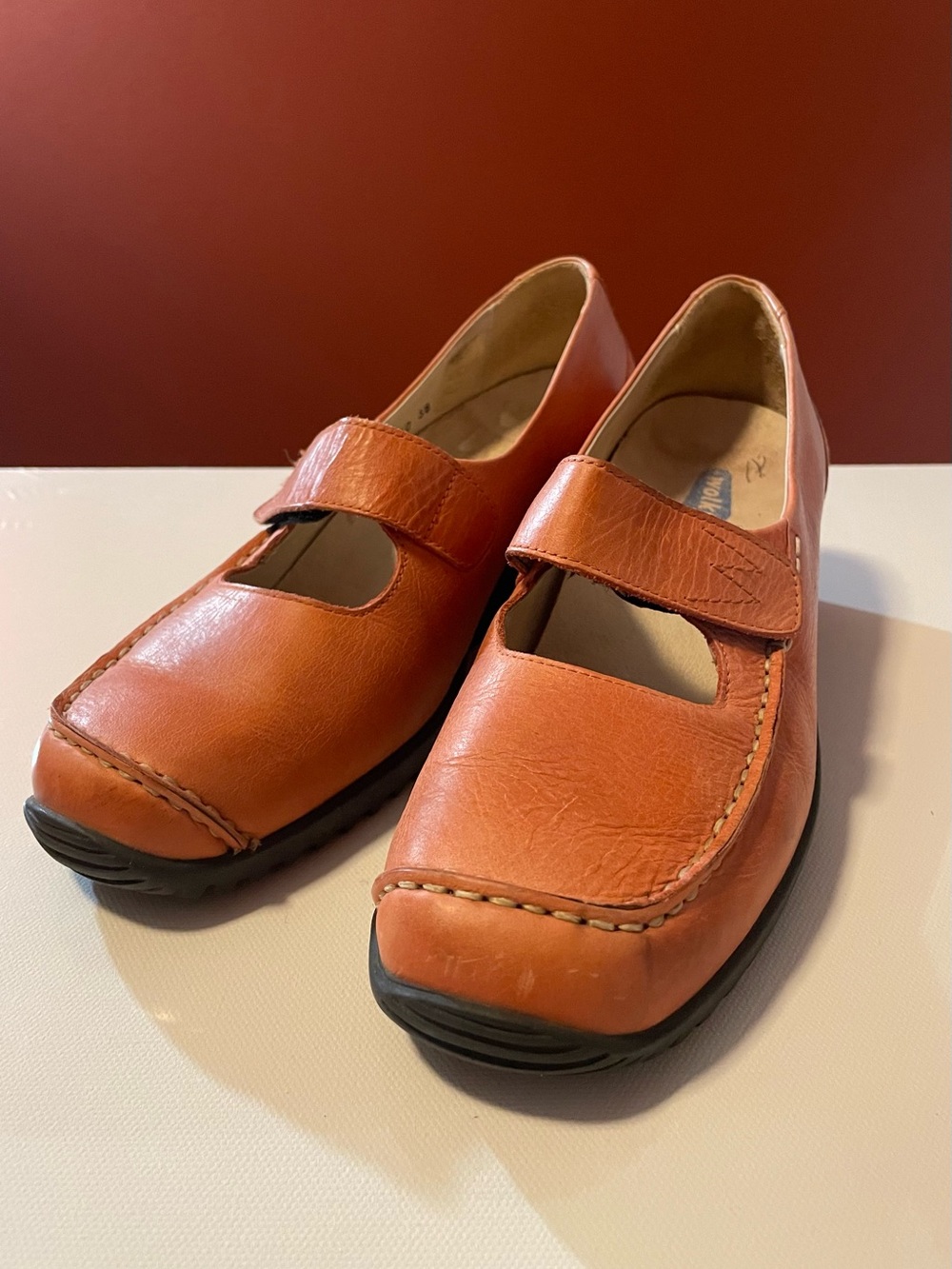 Wolky Women’s Strap On Distressed Wedge Portugal Made Walking Mary Jane Shoe